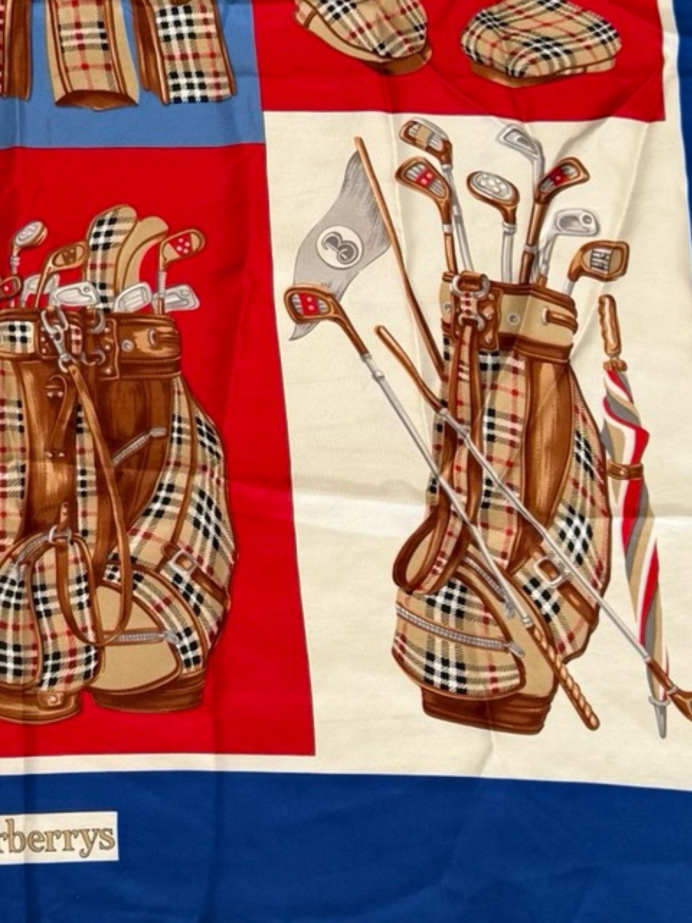 Vintage Burberry silk Golfer Motif Scarf - Picture 12 of 13